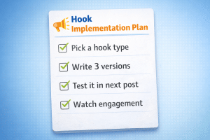 Checklist for using scroll stopping hooks for engagement in content