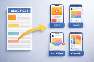 4310126 One piece of content being repurposed into different formats