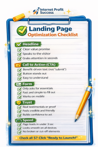 Checklist for landing page optimization success