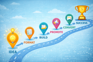 Visual roadmap of creating lead magnet ideas that convert to subscribers