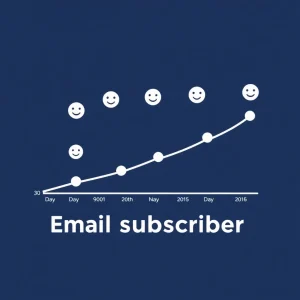Email subscriber growth chart representing success from email list building for beginners.
