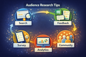 6220126 Infographic summarizing key audience research tips and methods