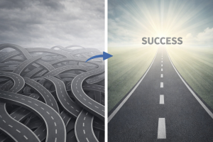 6310126 Complex marketing turning into a simple and successful path