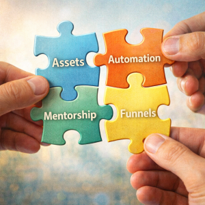 Visual summary of Rich Dad Poor Dad internet marketing lessons and strategies