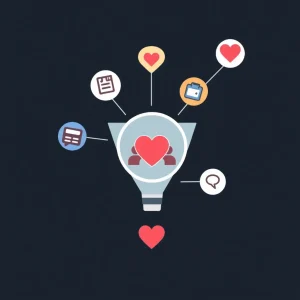 7230126 Content funnel showing how to warm up your audience before selling