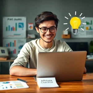 Person researching how to choose affiliate products that sell using a 7-step checklist.