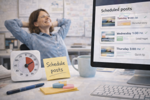 Productivity tools like Pomodoro timers and calendars helping creator stay consistent
