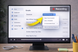 Screen recording of a step-by-step tutorial with visual highlights and a recording icon.
