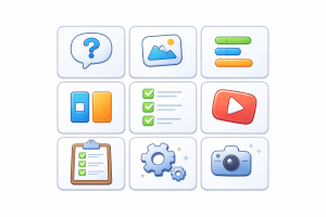 Seven-day calendar with icons representing daily engagement activities.

