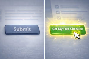 3130226 A weak call-to-action button versus a strong, benefit-focused CTA.