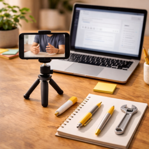 Content creation workspace for affiliate marketing without a product
