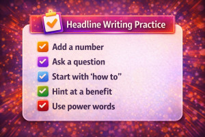 Checklist of daily headline writing tips for content creators
