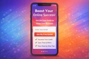 Mobile version of a landing page showing clear layout and large CTA button.
