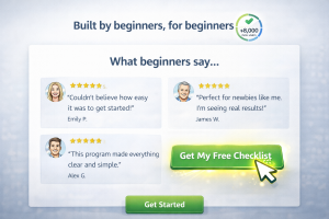 4130226 Landing page elements showing testimonials and trust-building signals.