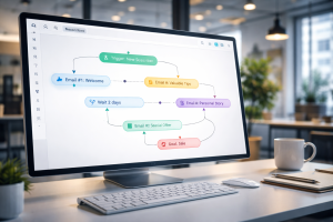 5200226 Email automation workflow dashboard for beginners building an email nurture sequence.