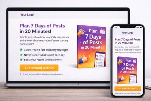 Example of a simple landing page for a beginner digital product.

