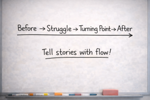 Simple story structure used to quickly outline social media stories