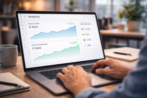 6200226 Analyzing email nurture sequence performance metrics and improving open rates.