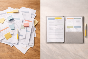 Before-and-after organization concept for selling PLR products the right way