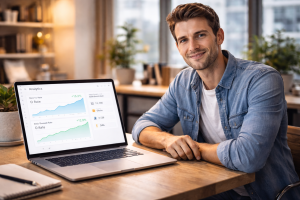 7200226 Successful entrepreneur achieving Internet Profit Success through email nurture sequence strategy.