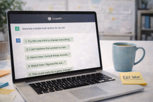 Using ChatGPT to draft hooks and outlines to create content faster
