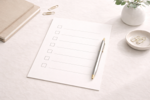 Simple checklist visual supporting a quick post-polish routine to make your content look professional
