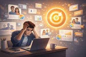 ahead170226 Ad targeting for beginners visual showing a new advertiser learning how to focus on the right audience