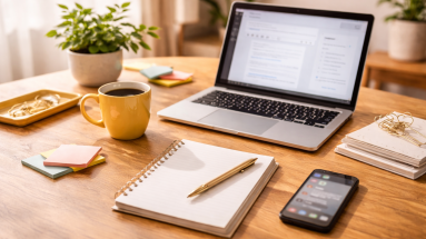 Home office desk setup representing how to make money online without a product