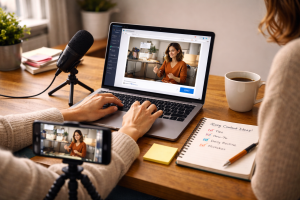 Creator using screen recordings and audio to show up online with confidence
