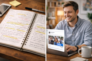 Comparison between overwhelming content notes and confident content creation results

