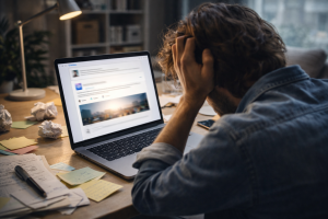 2230326 Beginner creator frustrated by low engagement while working on a post