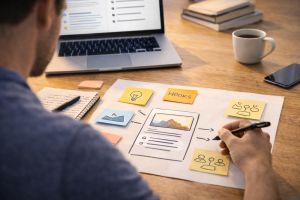 A creator planning examples and story ideas to make content more engaging
