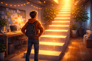 A creator taking small steps forward with confidence and less pressure