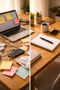 A quick workspace reset that helps build marketing momentum by reducing overwhelm.
