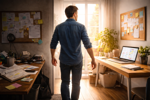 Creator moving from confusion to clarity, representing the mindset shifts needed to build trust with your audience.
