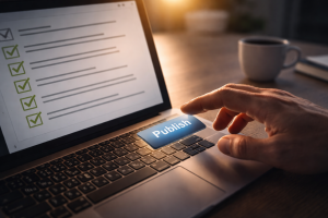 Final content review before publishing with a clear next step in place
