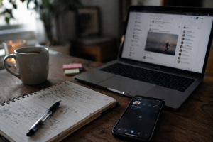 A quiet social media workspace showing low activity after a posting break.
