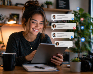 Creator reading and responding to comments on a social media post