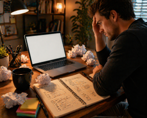 3150426 Writer using content hook templates to overcome creative block