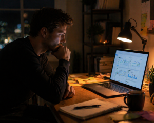 Beginner advertiser checking early Facebook ad performance results
