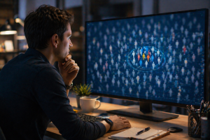 Beginner advertiser identifying the right target audience for an online ad campaign.
