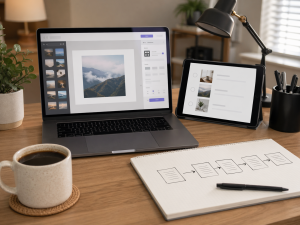 Content creation tools and a simple workflow setup for beginner social media planning.
