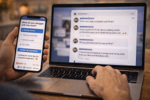 Interactive content helping a creator build a community around their brand
