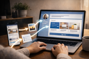 Content pieces leading people toward a single email signup offer
