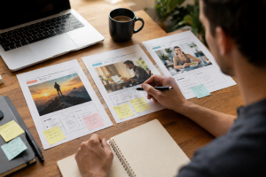 Different Facebook ad creative ideas being tested side by side
