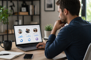 Marketer reviewing warm audience segments for retargeting campaigns