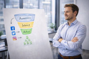 6040426 Entrepreneur using a clear content system to guide readers toward action