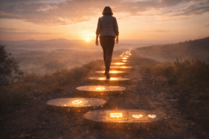 6090426 Person planning a week of content using ideas from everyday life