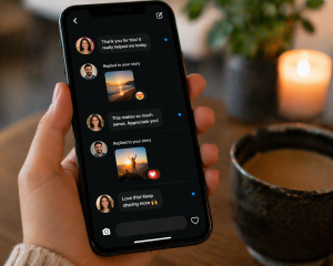 Direct messages and story replies appearing on a smartphone screen