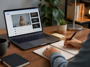2260526 Online course setup showing one way to monetize your knowledge